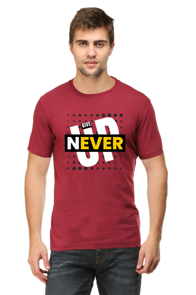 NEVER GIVE UP MENS T-SHIRT