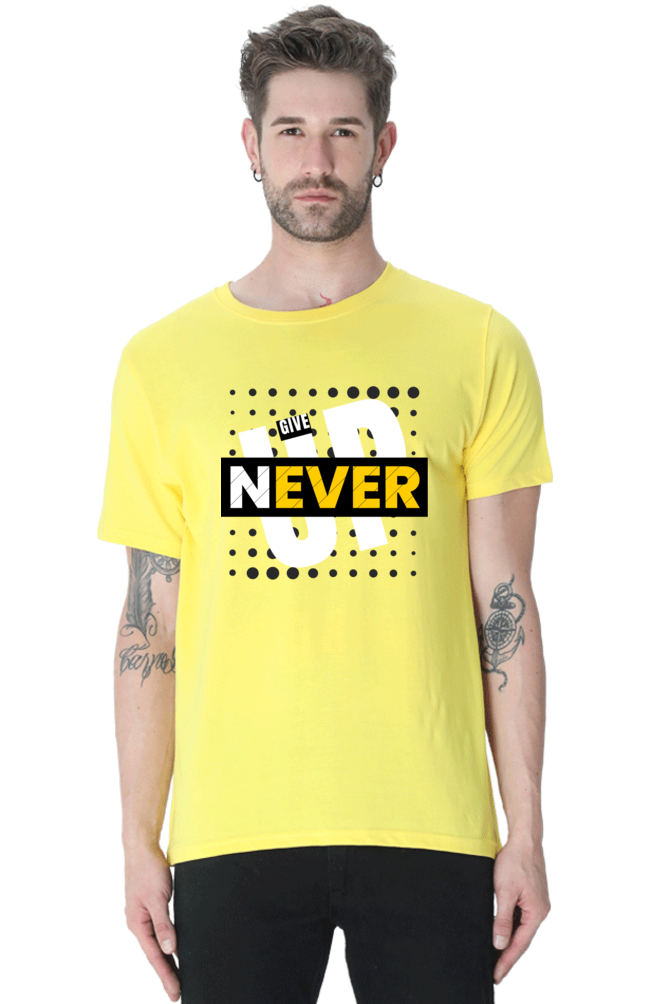 NEVER GIVE UP MENS T-SHIRT