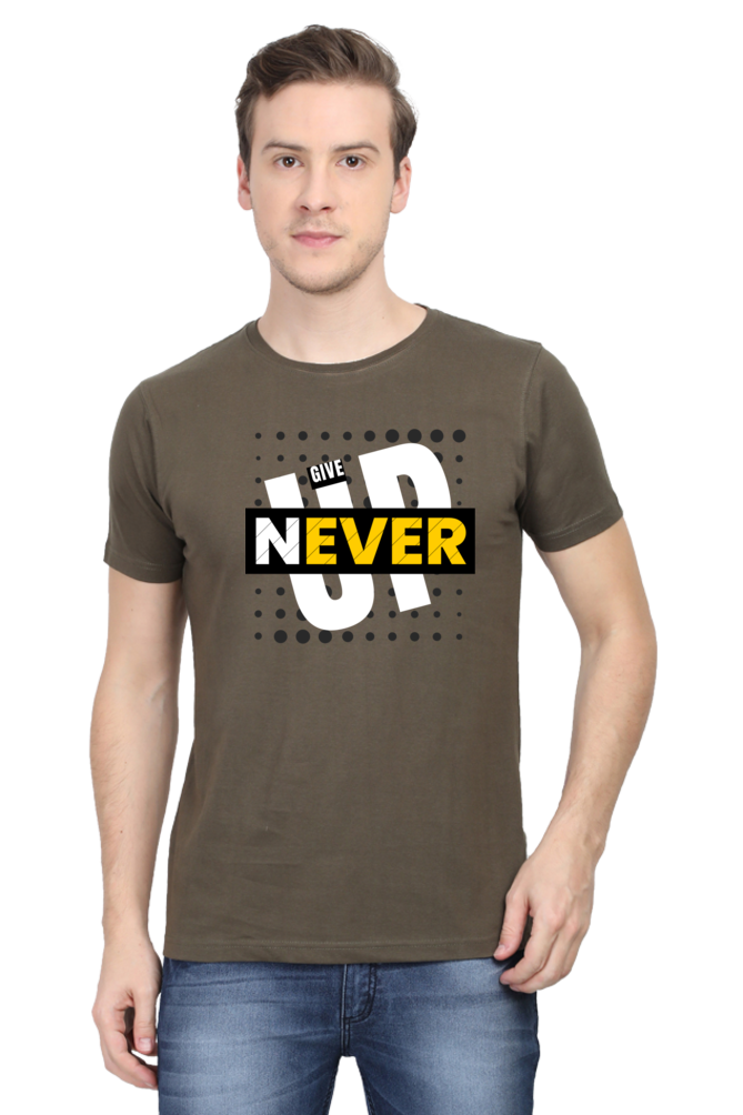 NEVER GIVE UP MENS T-SHIRT