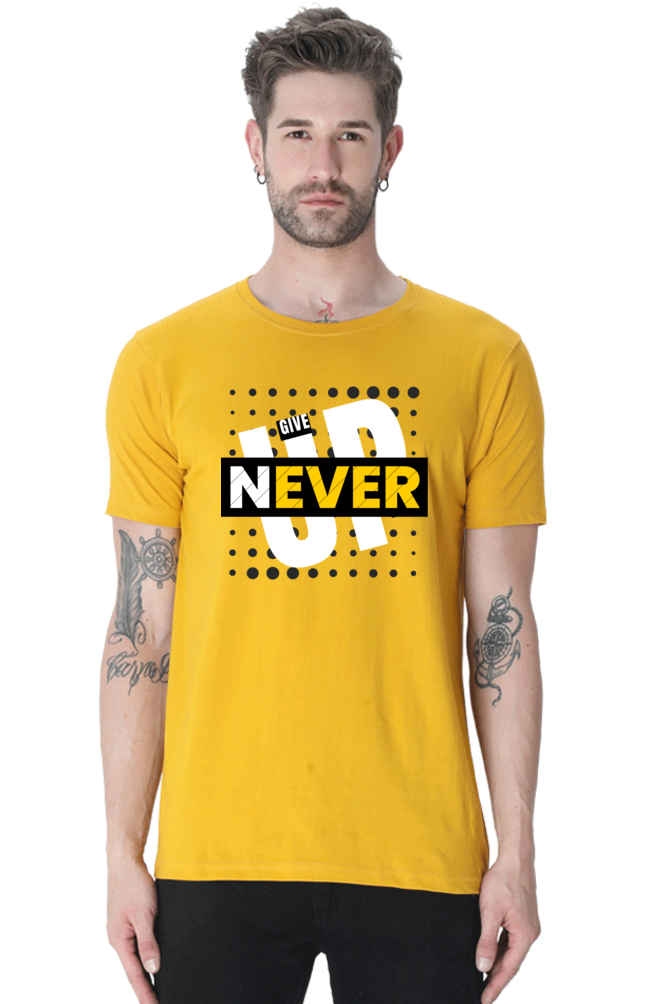 NEVER GIVE UP MENS T-SHIRT