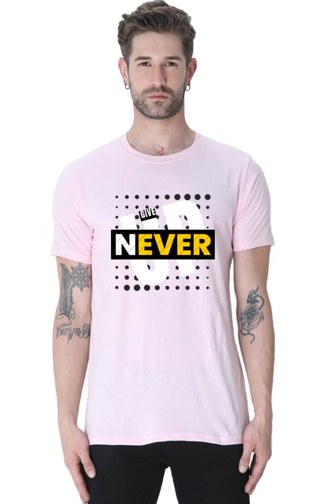 NEVER GIVE UP MENS T-SHIRT